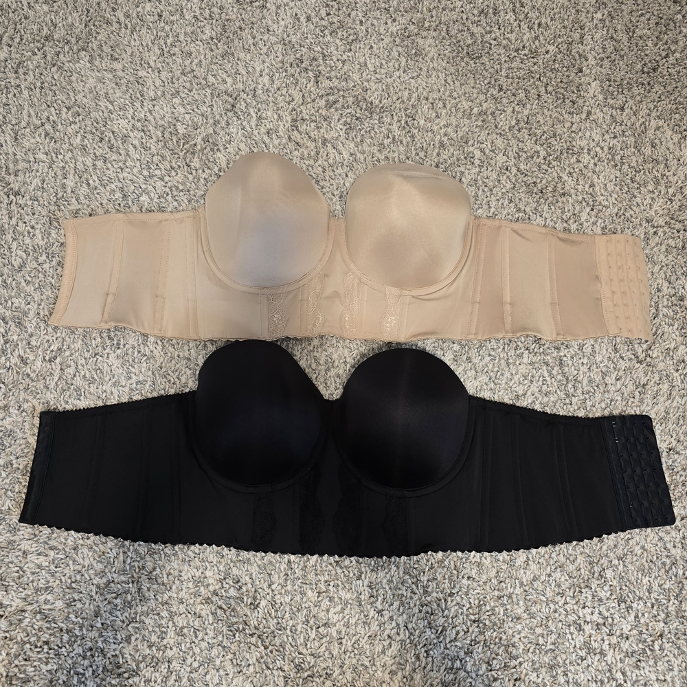 Parfait Strapless Longline Bra in Nude and Black
